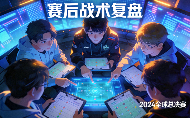 电竞比赛赛后分析文章配图，战队选手讨论战术